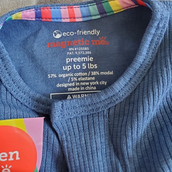 NWT Magnetic Me Modal Parent Favorite Footie-Dark Blue Waffle/Size Preemie - Picture 5 of 6